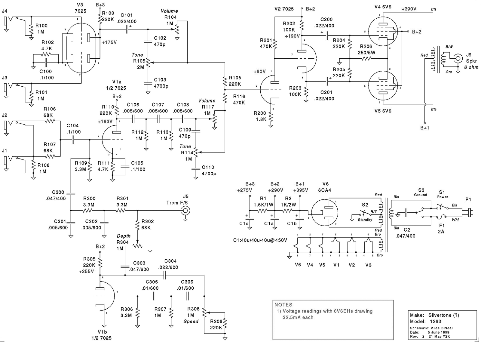 Silvertone 1263 schematic