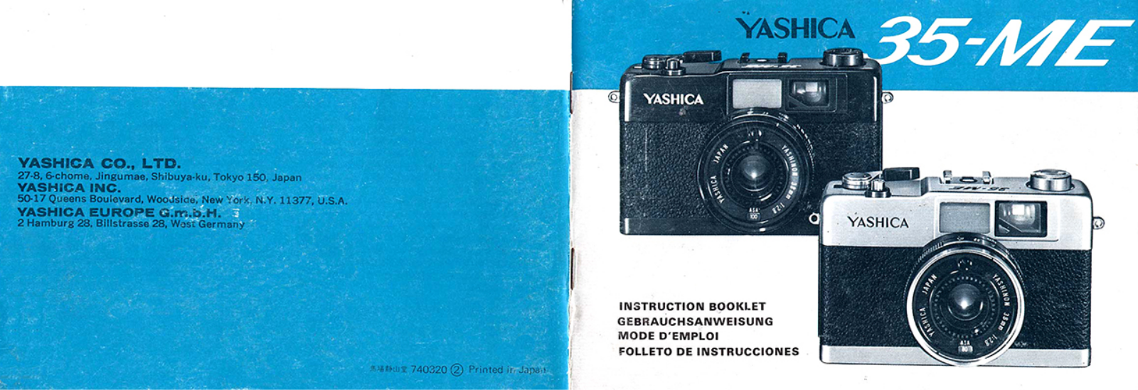 Yashica 35 ME Instruction Booklet