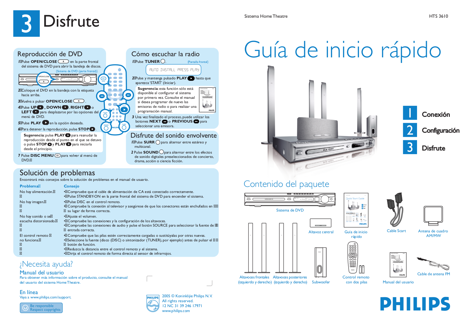 Philips HTS 3610 Getting Started Guide