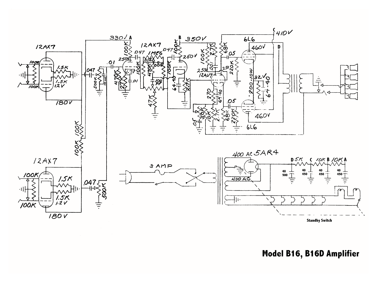 Rickenbacker b16, b16d schematic - ManualMachine.com