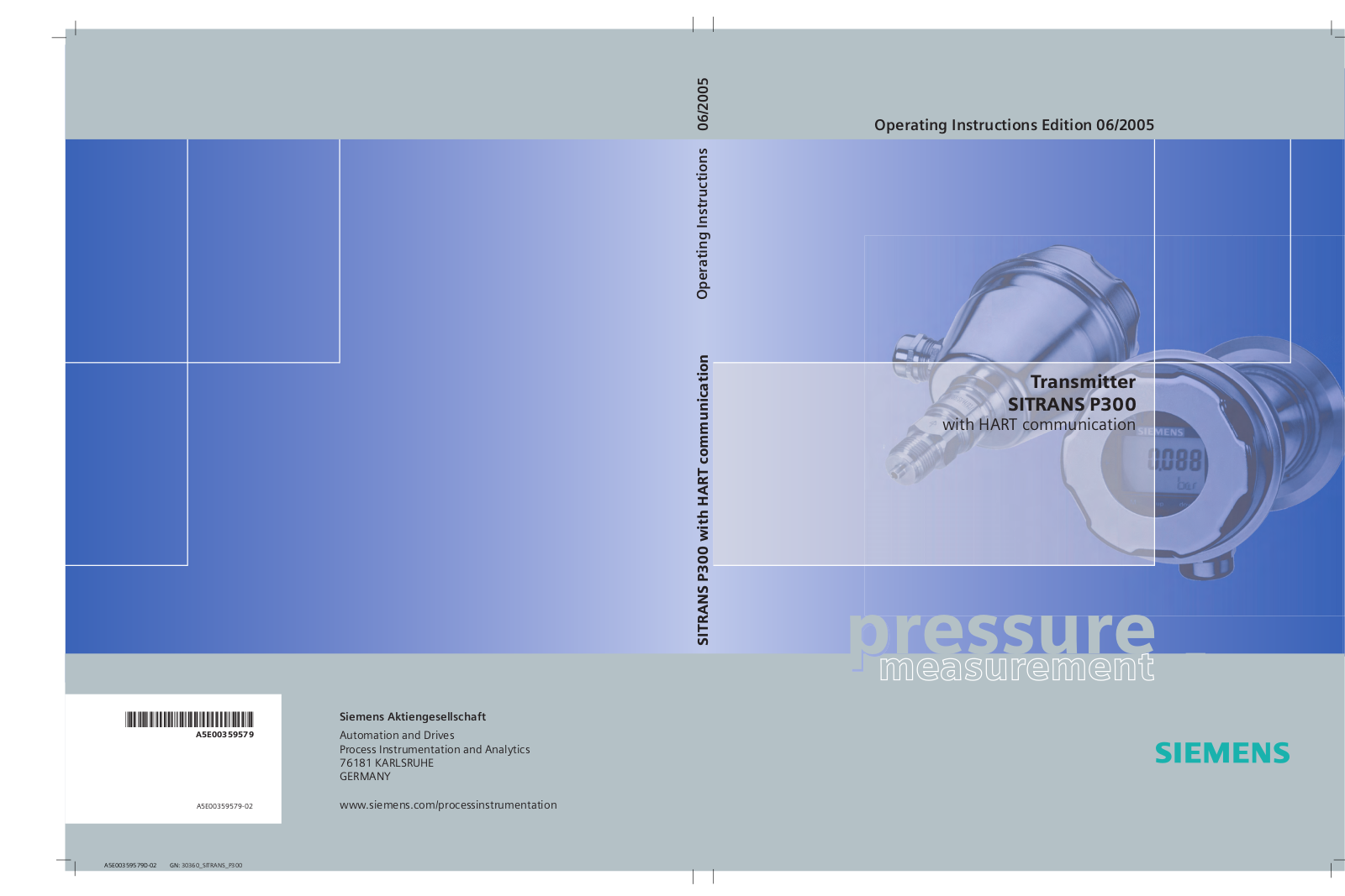 Siemens SITRANS P300 Operating Instructions Manual