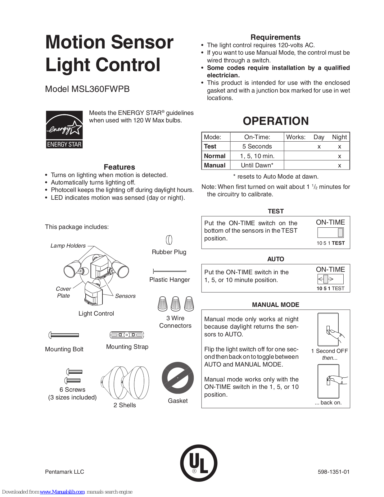 Pentamark MSL360FWPB User Manual - ManualMachine.com