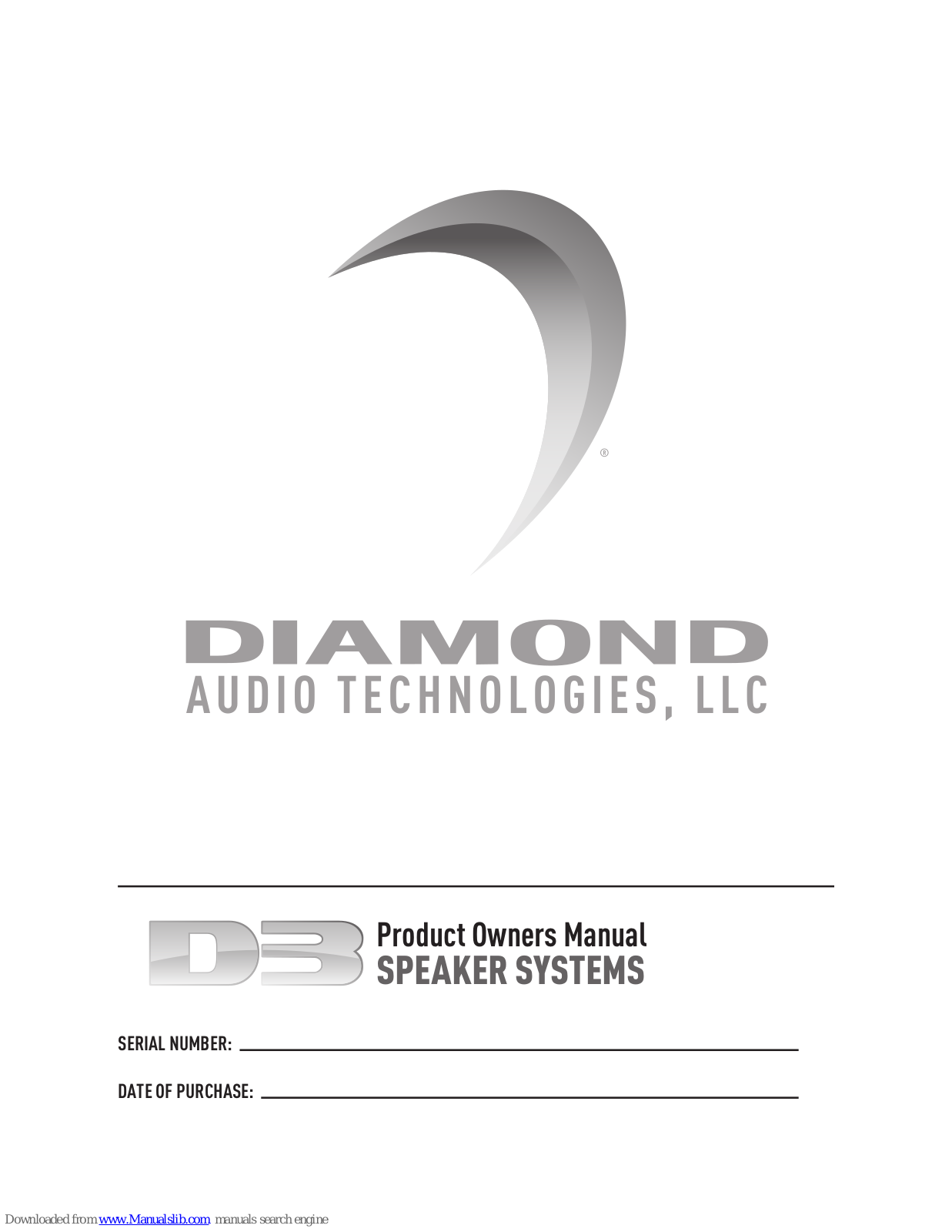 Diamond Audio Technology D342i, D372i, D352i, D362i, D392i Owner's Manual