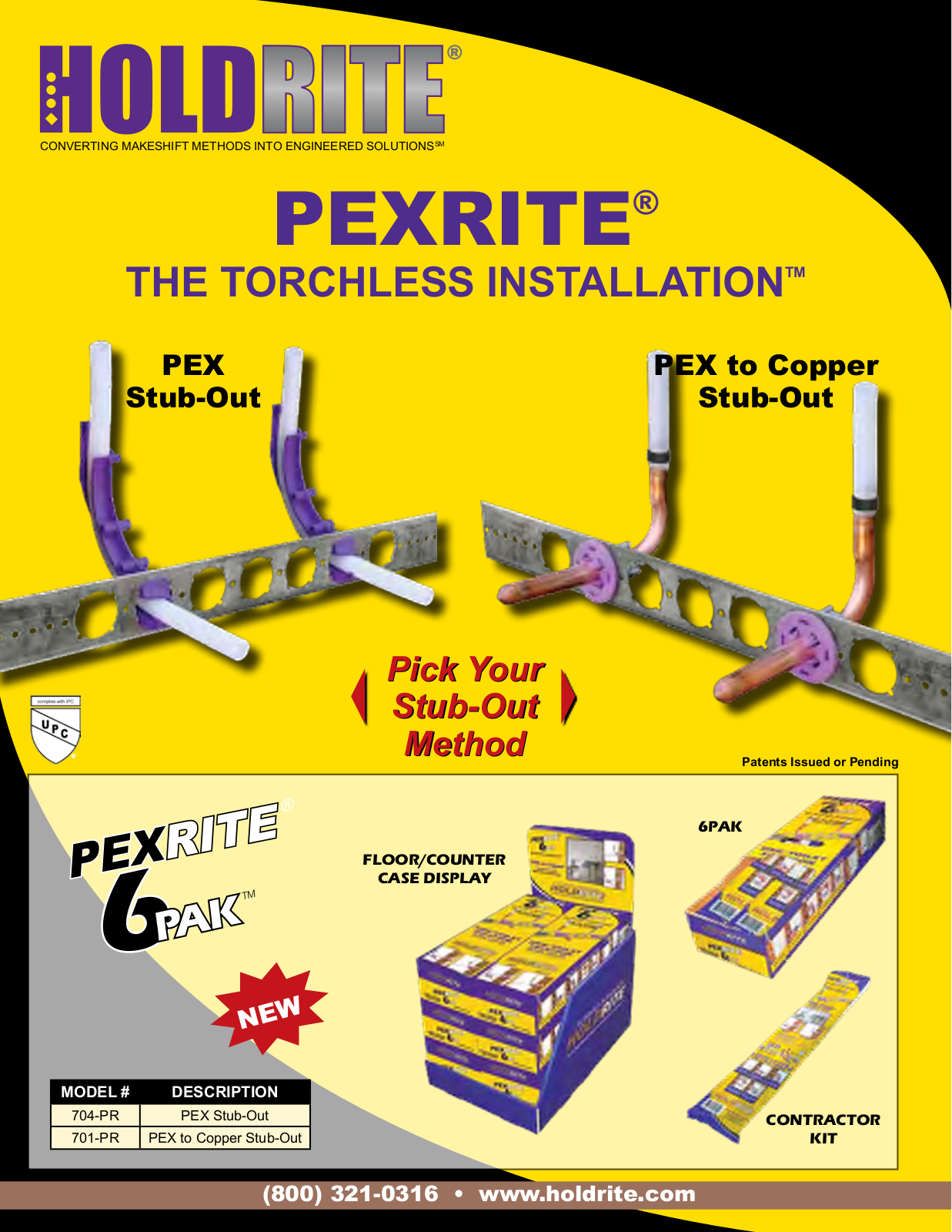 HoldRite 103-18, 103-26, 709, 709-L, 709-EXT Installation Manual