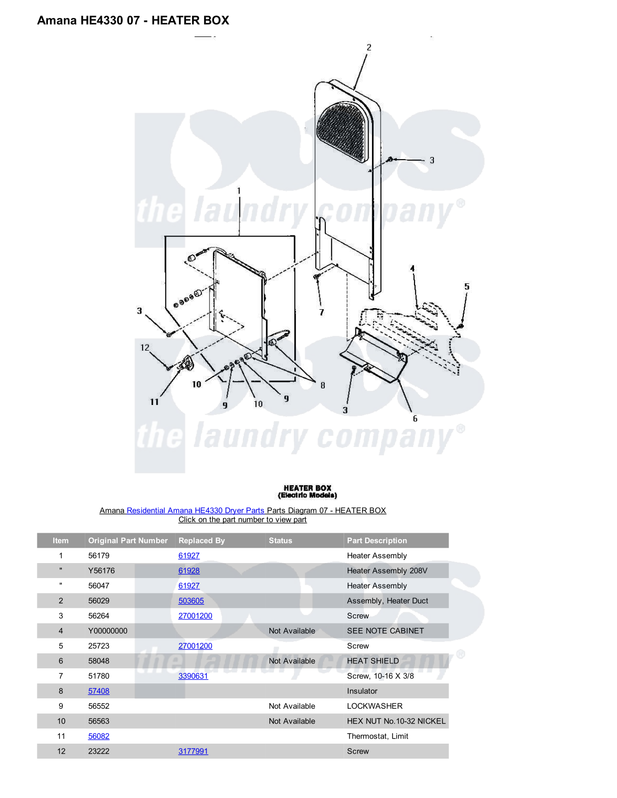 Amana HE4330 Parts Diagram