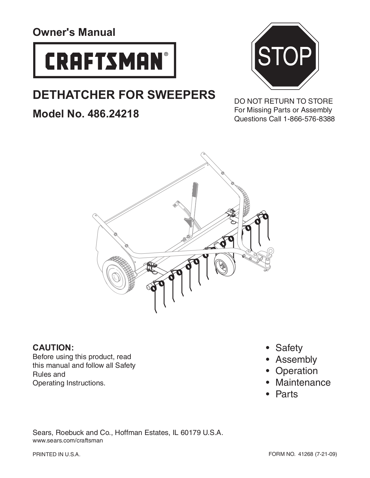 Craftsman 486.24218 User Manual