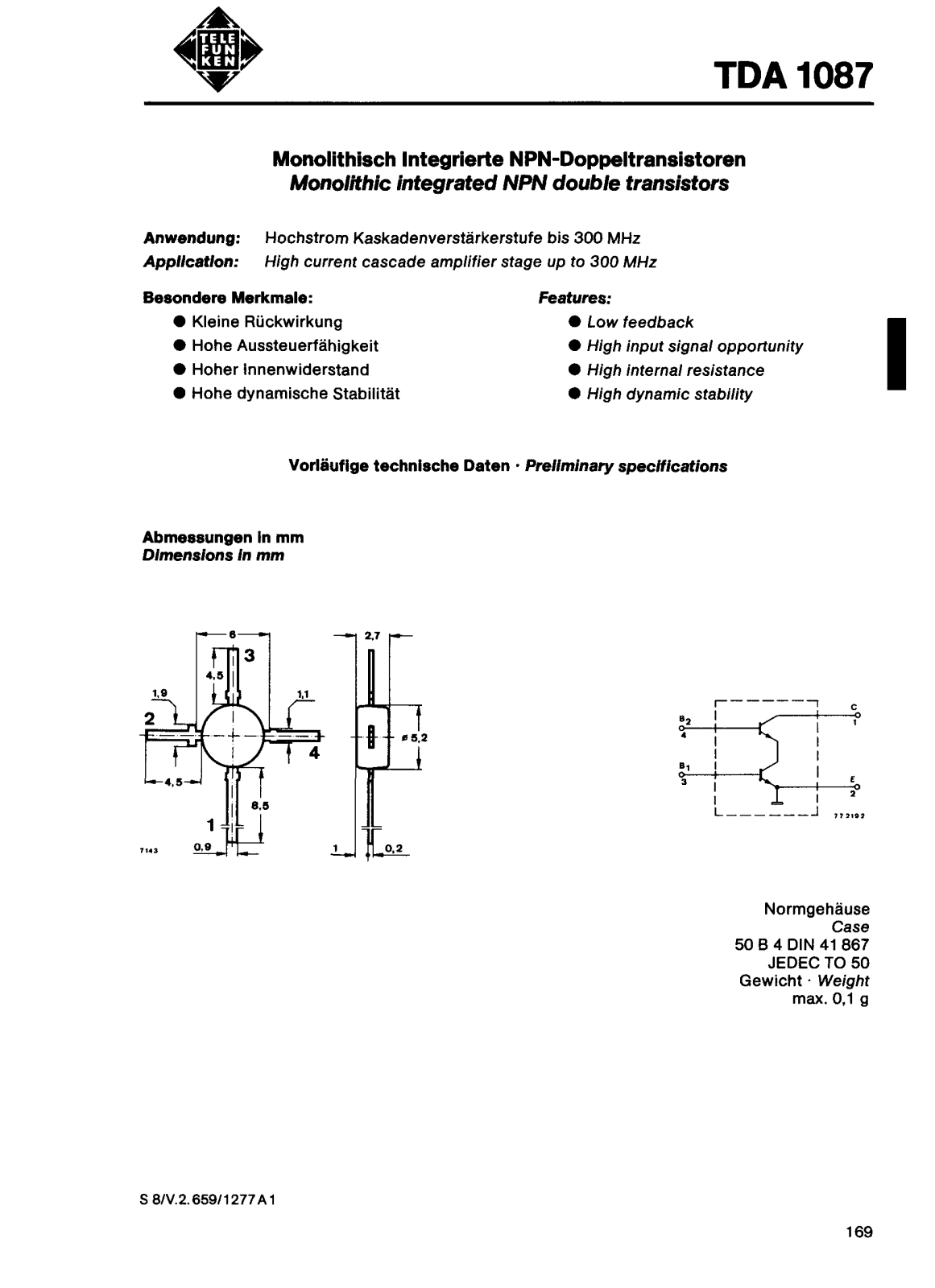 Datasheet TDA1087 Specification - ManualMachine.com