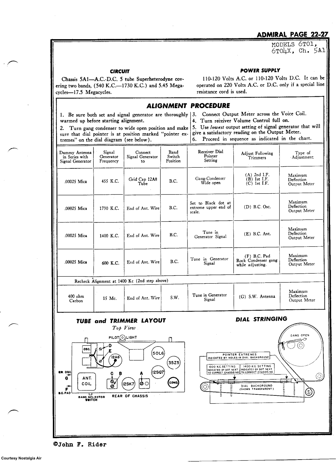 Admiral 6T01 Schematic - ManualMachine.com