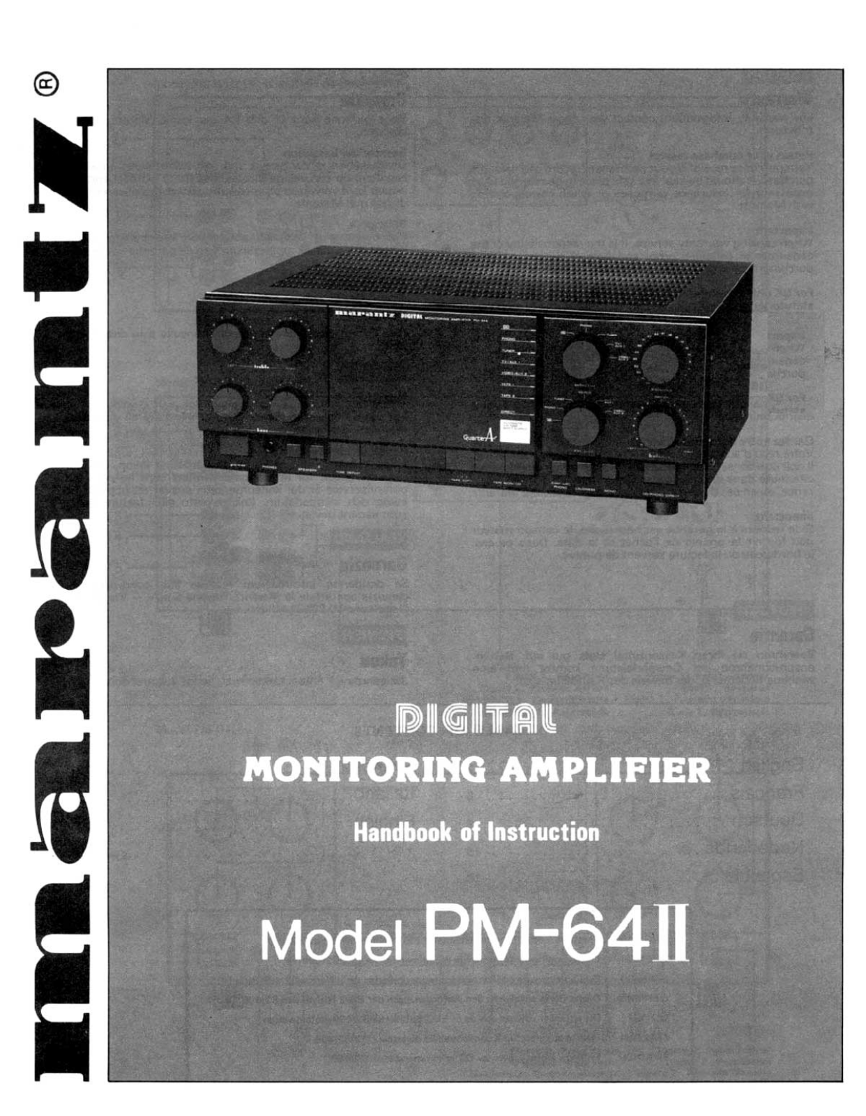 Marantz PM-64-MK-II Owners Manual