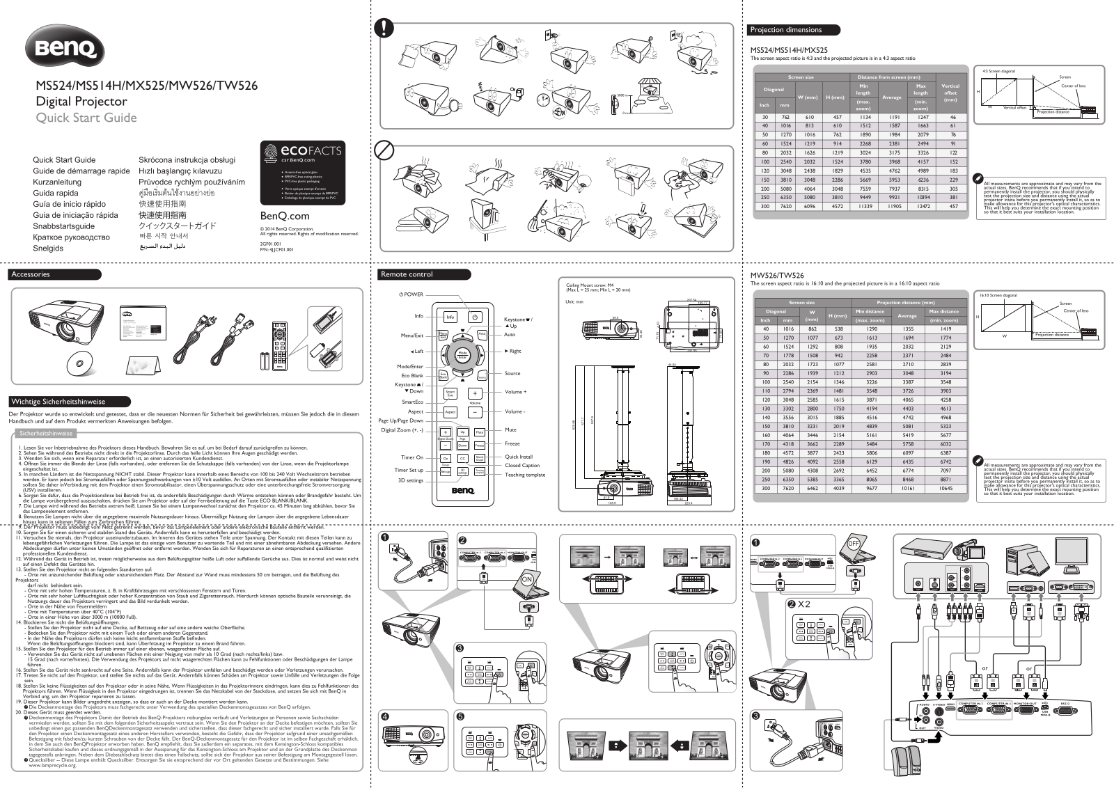 Benq MS524, MS514H, MX525, MW526, TW526 User Manual