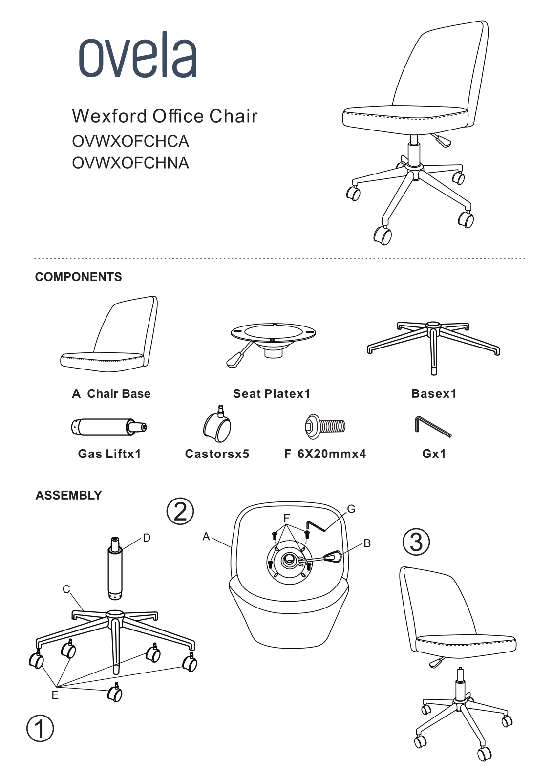 Ovela OVWXOFCHCA, OVWXOFCHNA User guide - ManualMachine.com