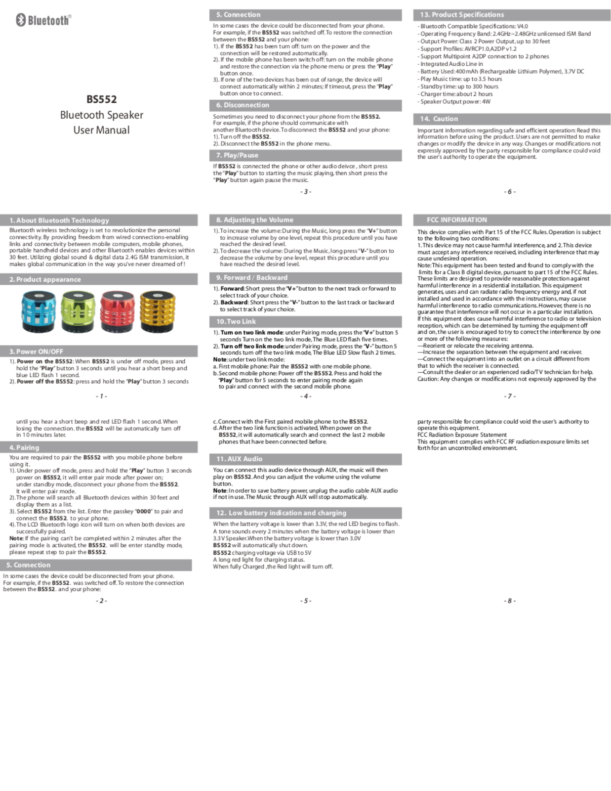 Sunitec Enterprise BS006 User Manual