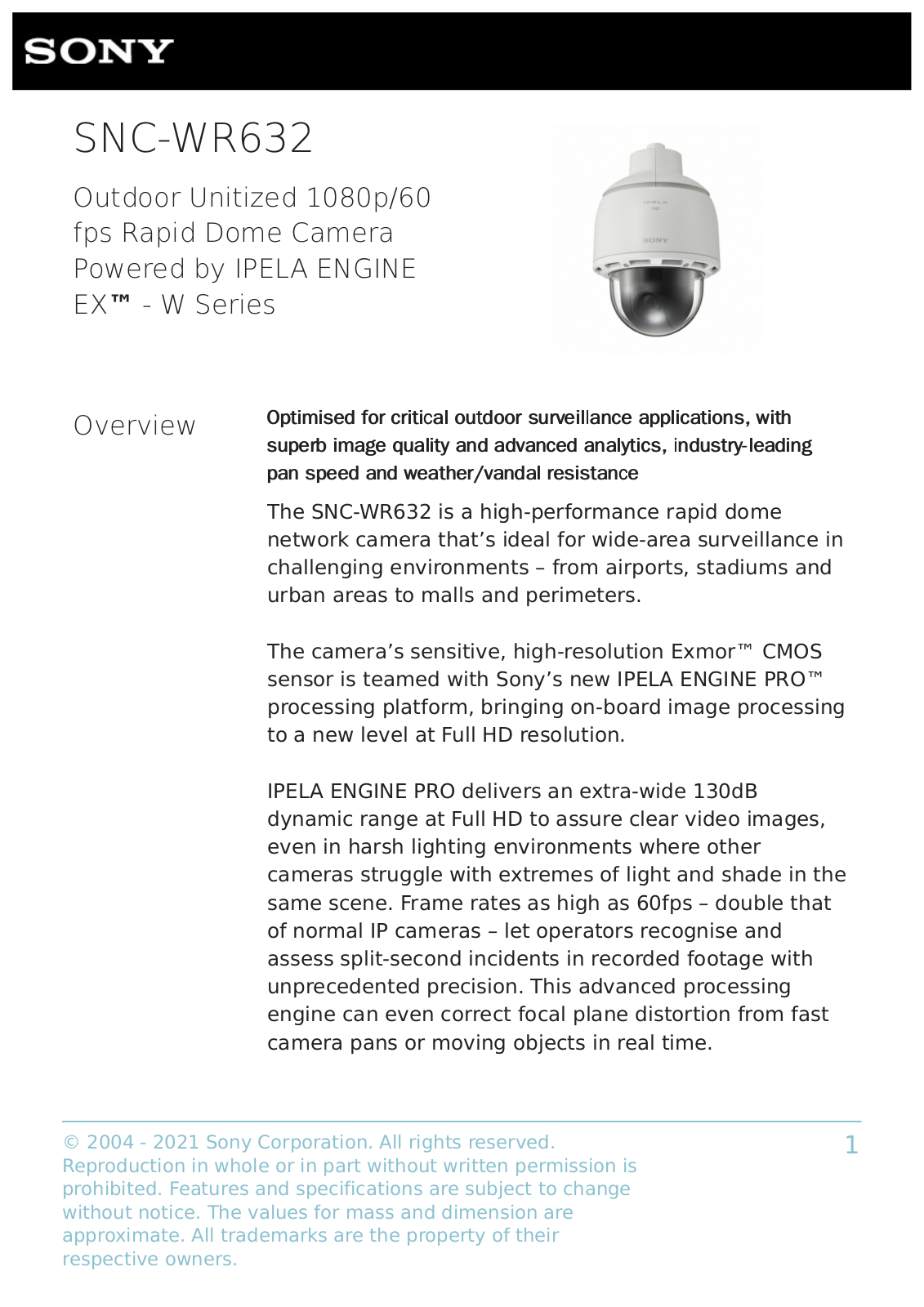 Sony SNC-WR632 User Manual