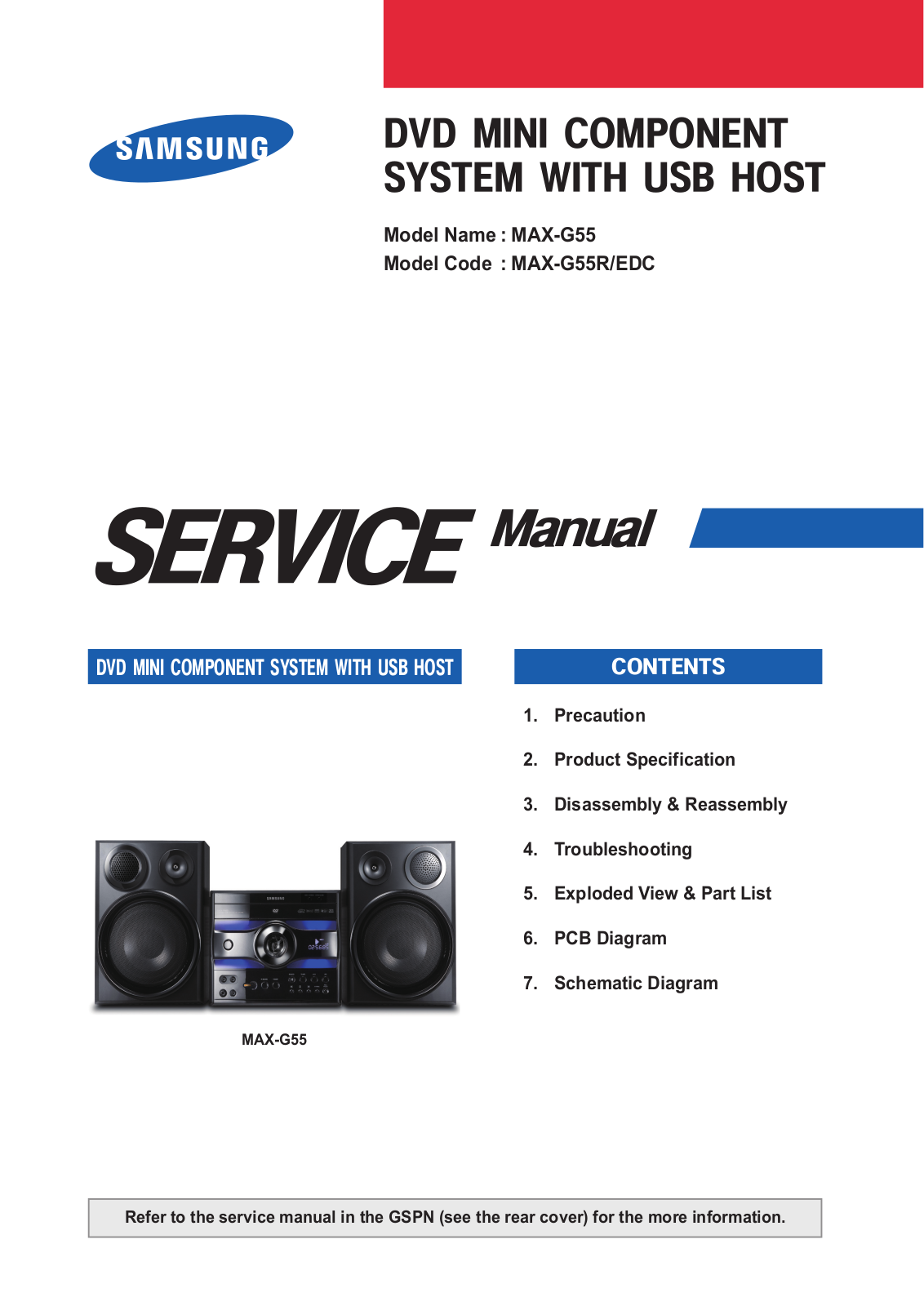 Samsung MAX-G55, MAX-G55R-EDC Schematic