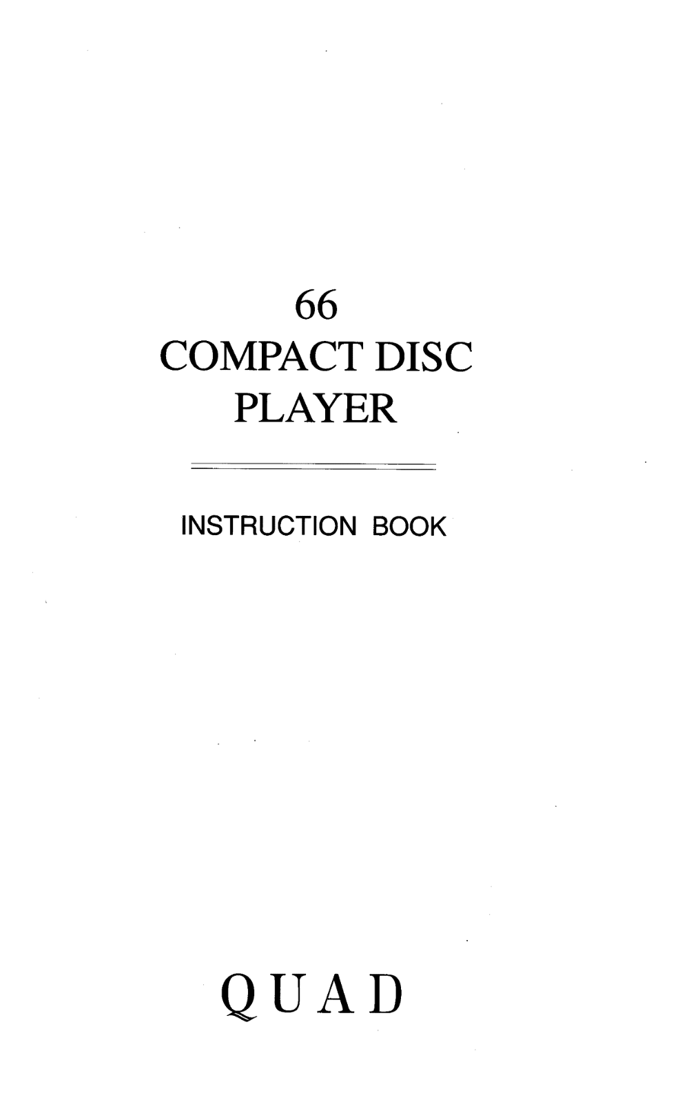 Quad CD-66 Owners Manual