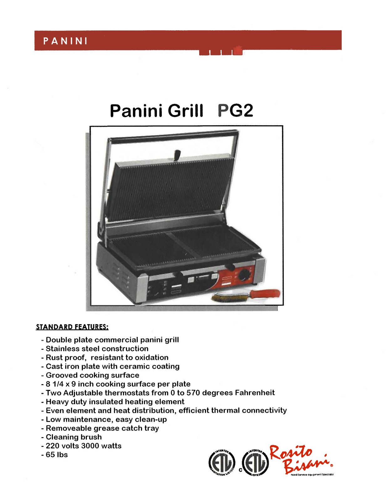 Rosito Basani PG2 User Manual