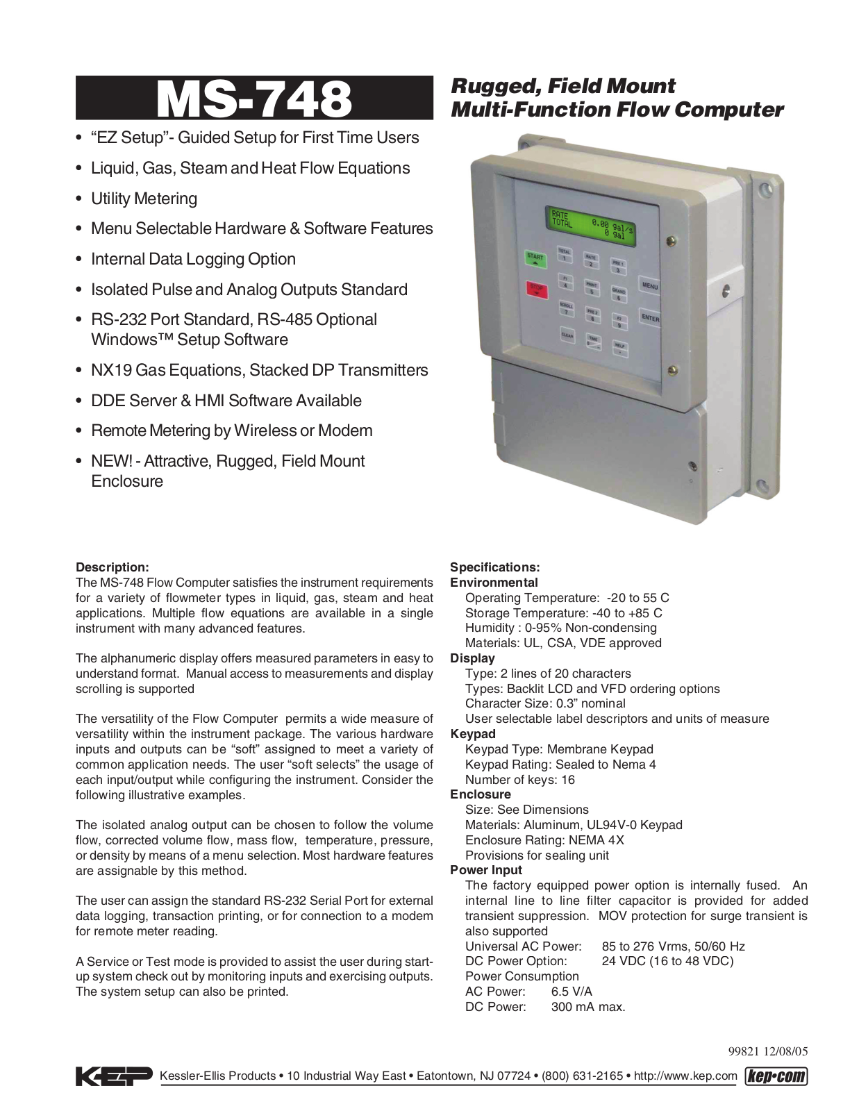 KEP MS-748 Specifications