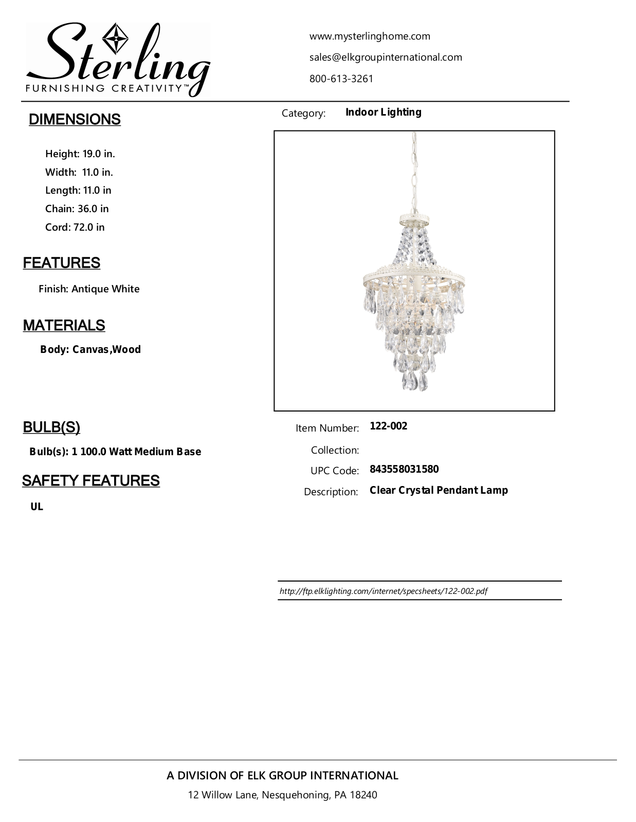 ELK Home 122002 User Manual