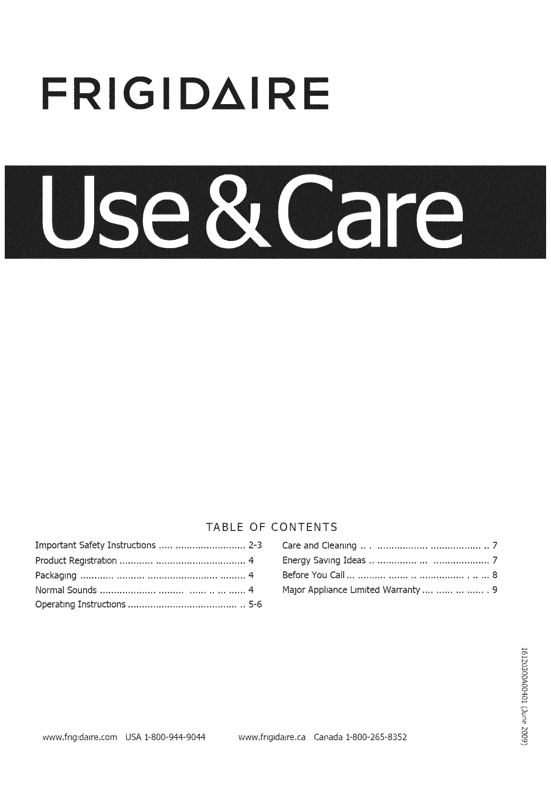 Frigidaire FFRA0611R1E0, FFRA0611R14, FFRA1211R10, FFRA1011R1E0, FFRA1011R11 Owner’s Manual