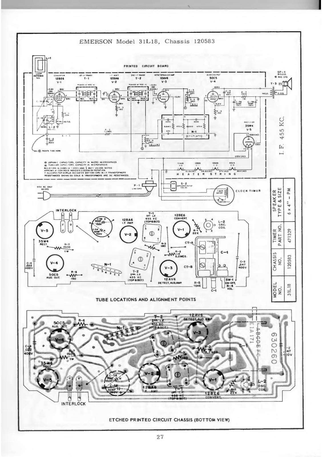 Emerson 31L18 Schematic