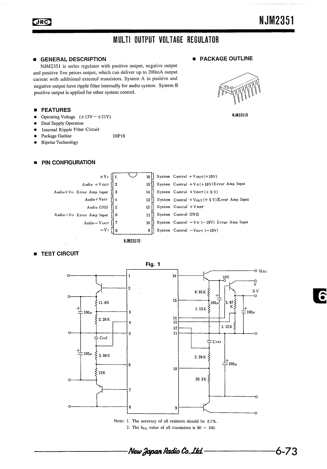 JRC NJM2351D Datasheet