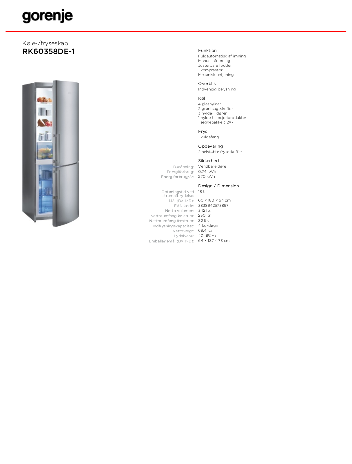 Gorenje RK60358DE-1 BROCHURE