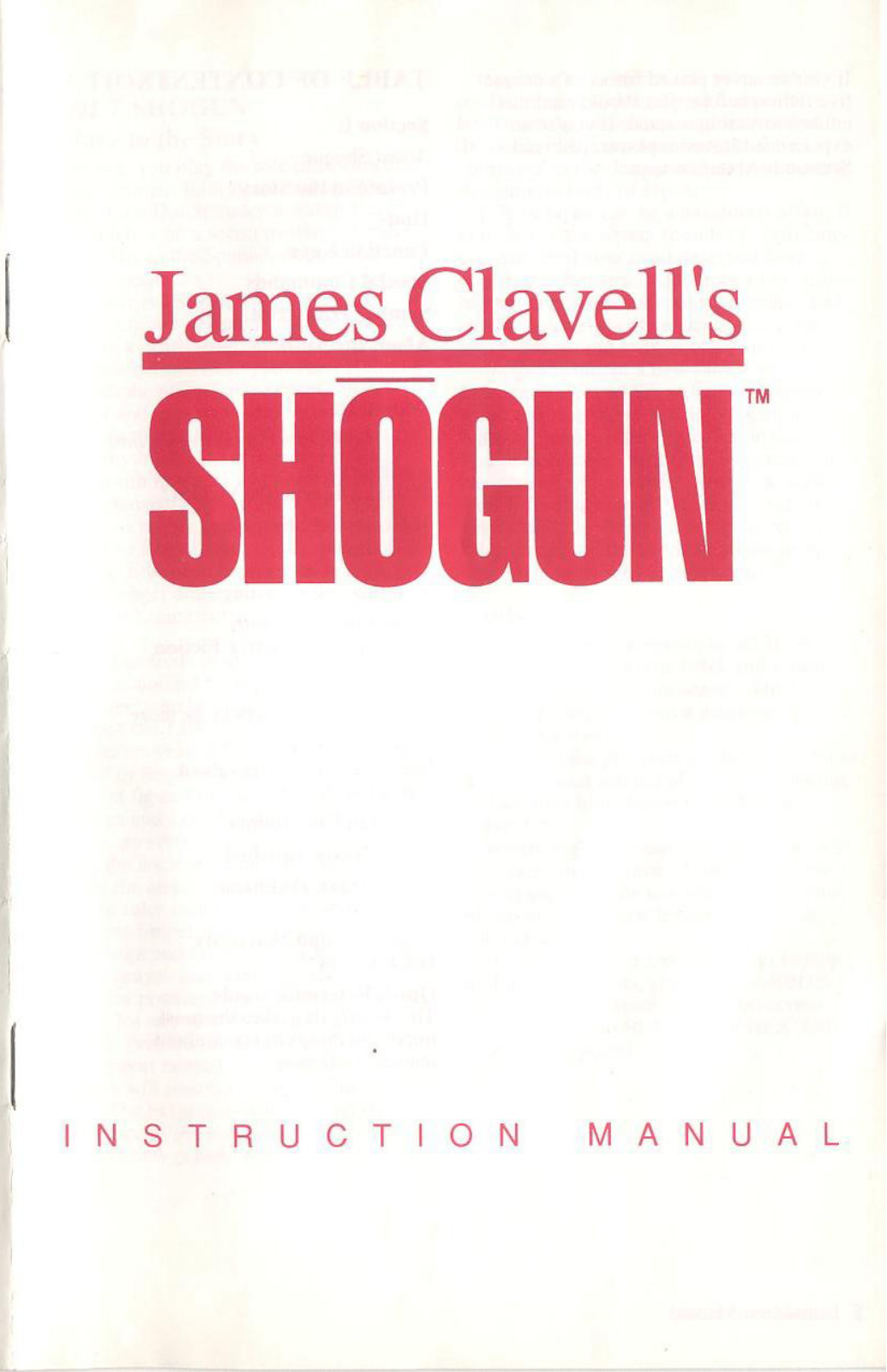 Games PC SHOGUN User Manual