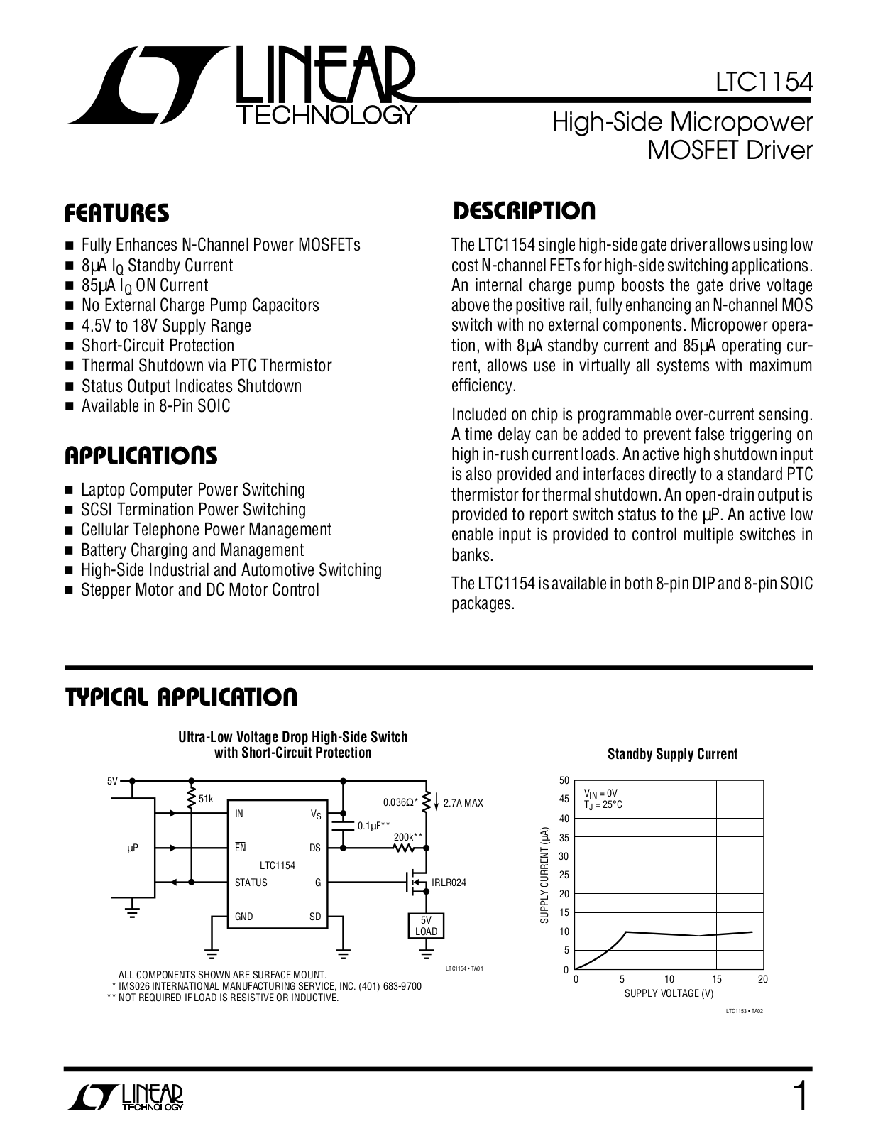 Linear Technology LTC1154 Datasheet