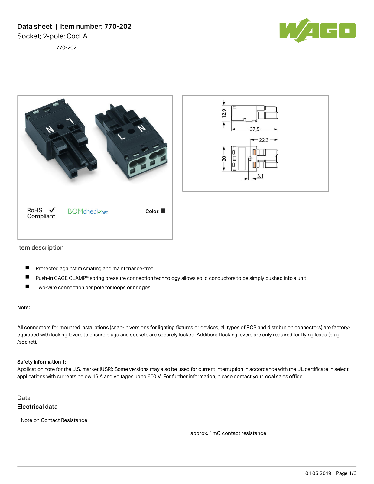 Wago 770-202 Data Sheet