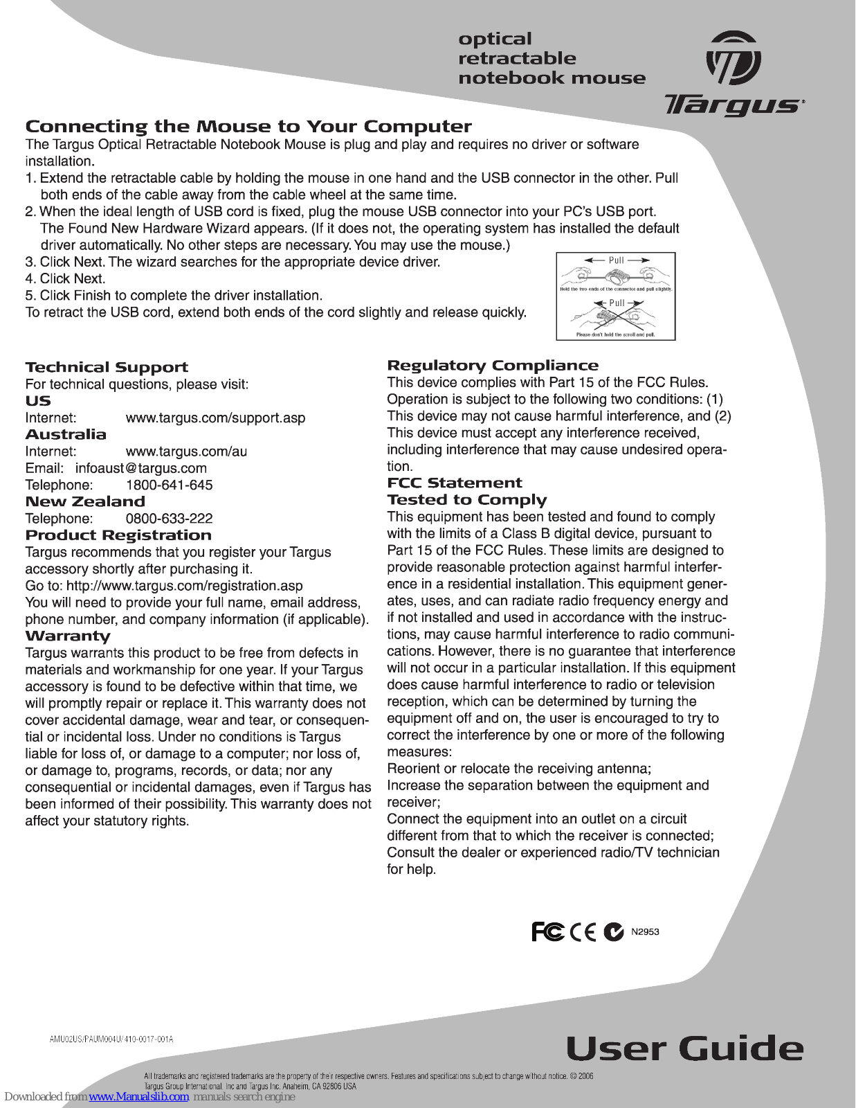 Targus AMU02US User Manual