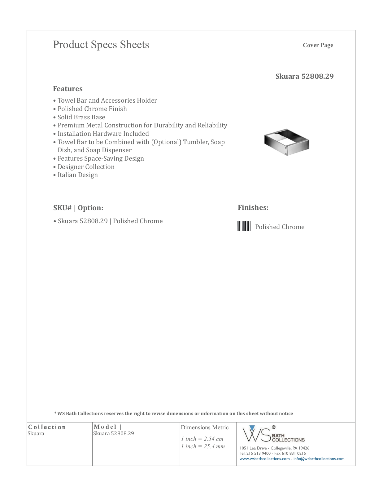 WS Bath Collections WSO3549 Specifications - ManualMachine.com