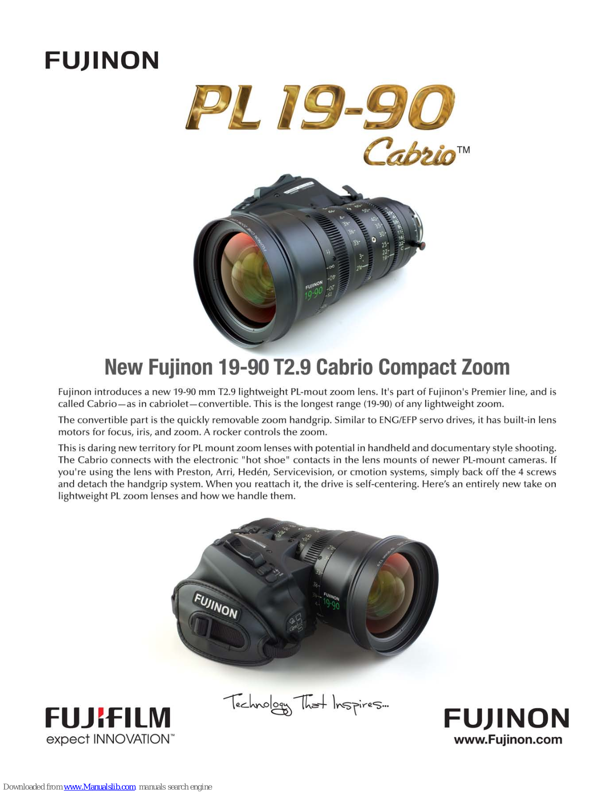 FujiFilm PL 19-90 Cabrio Brochure & Specs