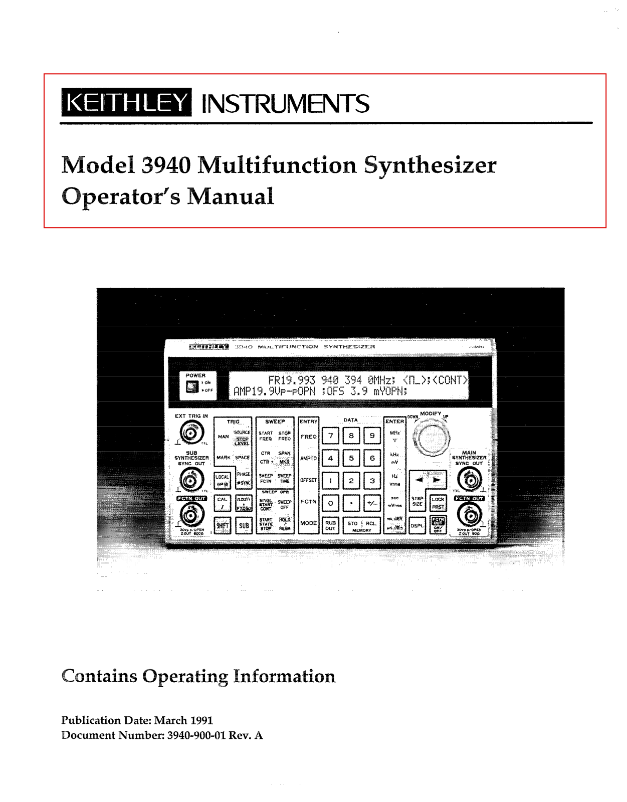 Keithley 3940 Operator's Manual - ManualMachine.com