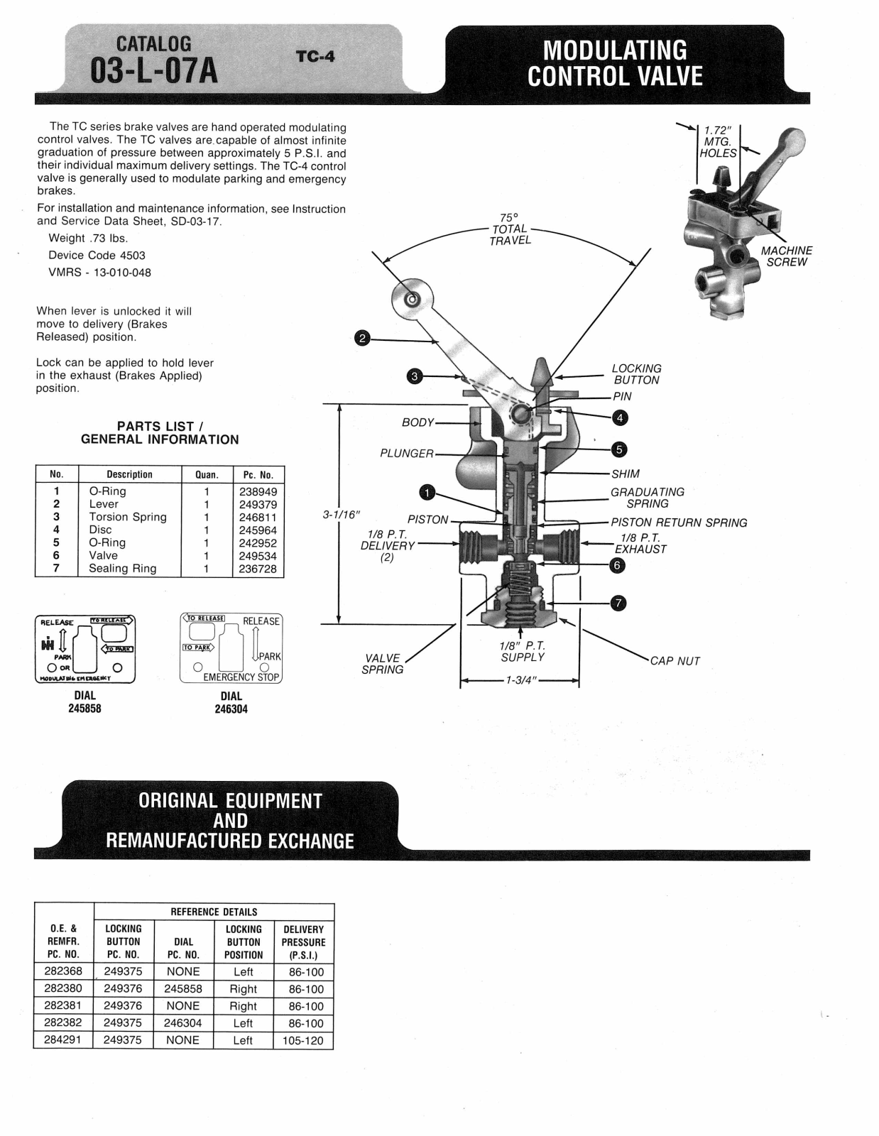 BENDIX 03-L-07A User Manual