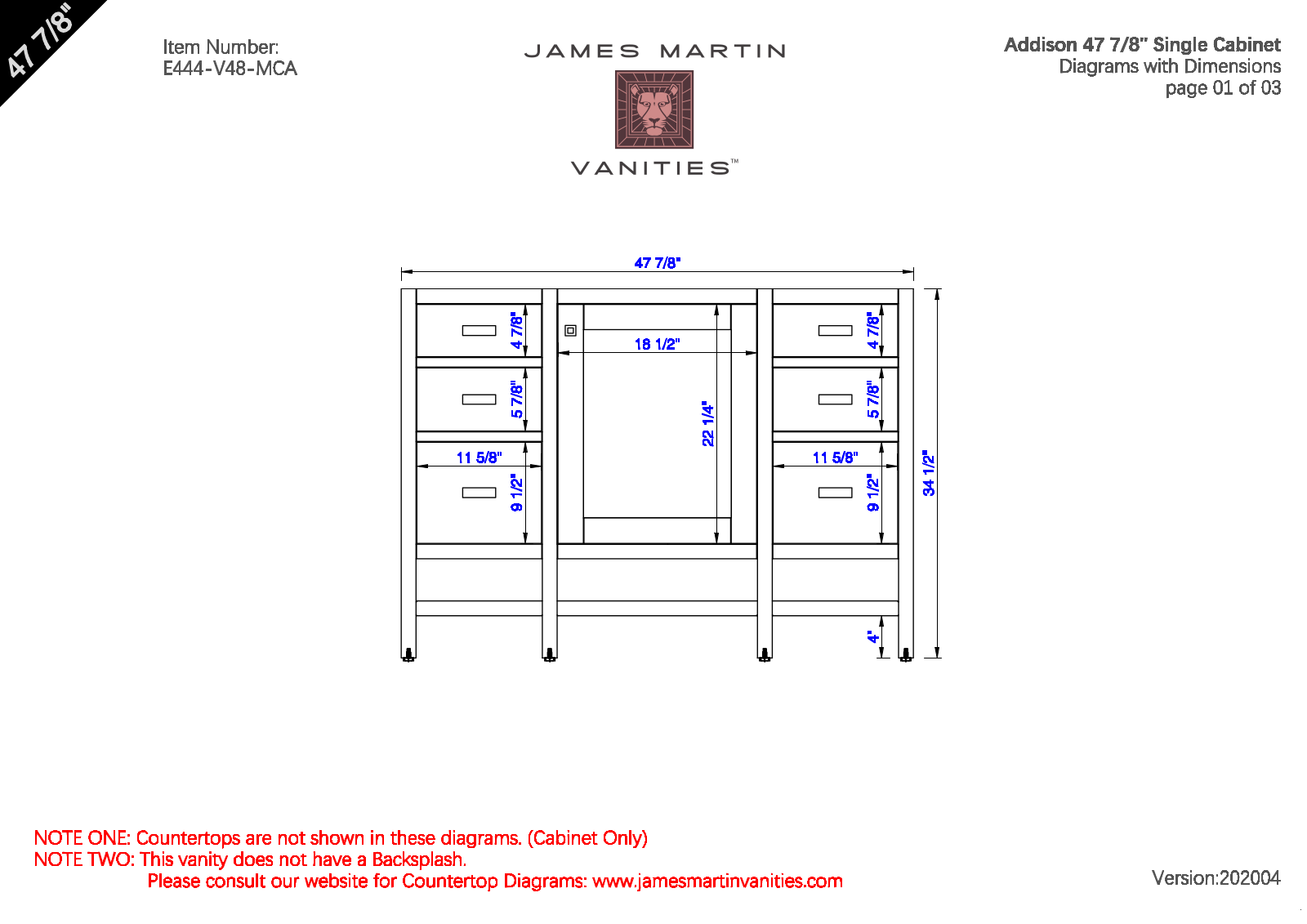 James Martin Furniture JMT12842 Specifications - ManualMachine.com