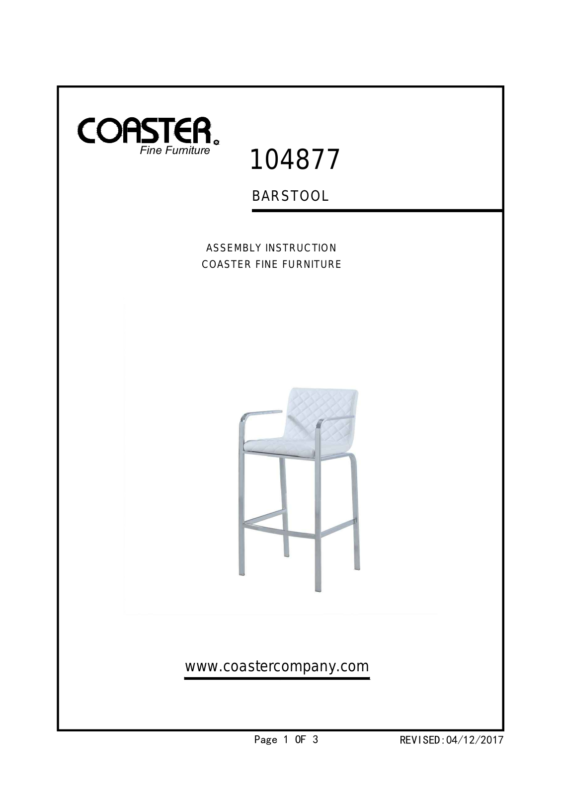 Coaster 104877 Assembly Guide - ManualMachine.com