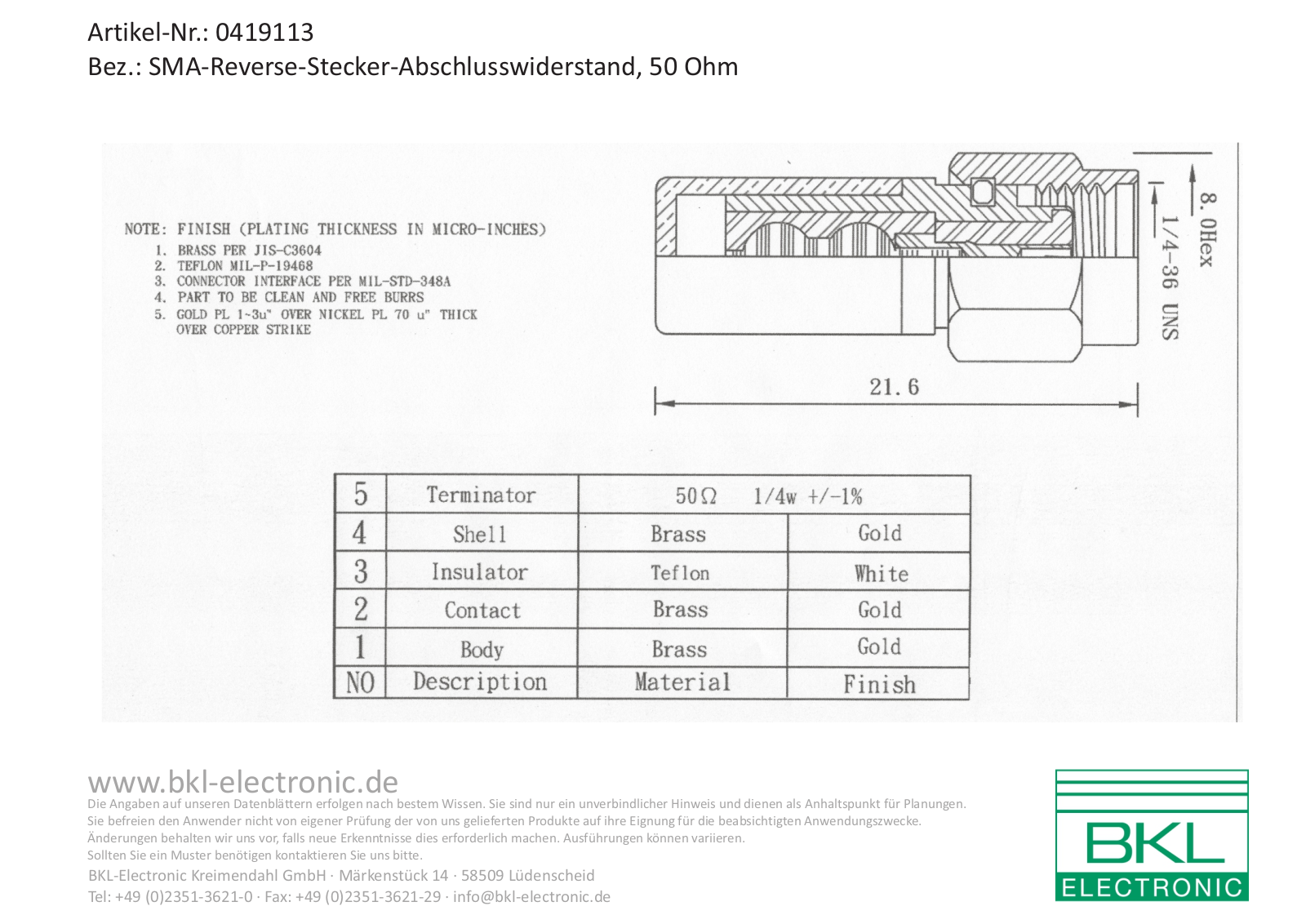 BKL BKL 0419113 Datasheet - ManualMachine.com