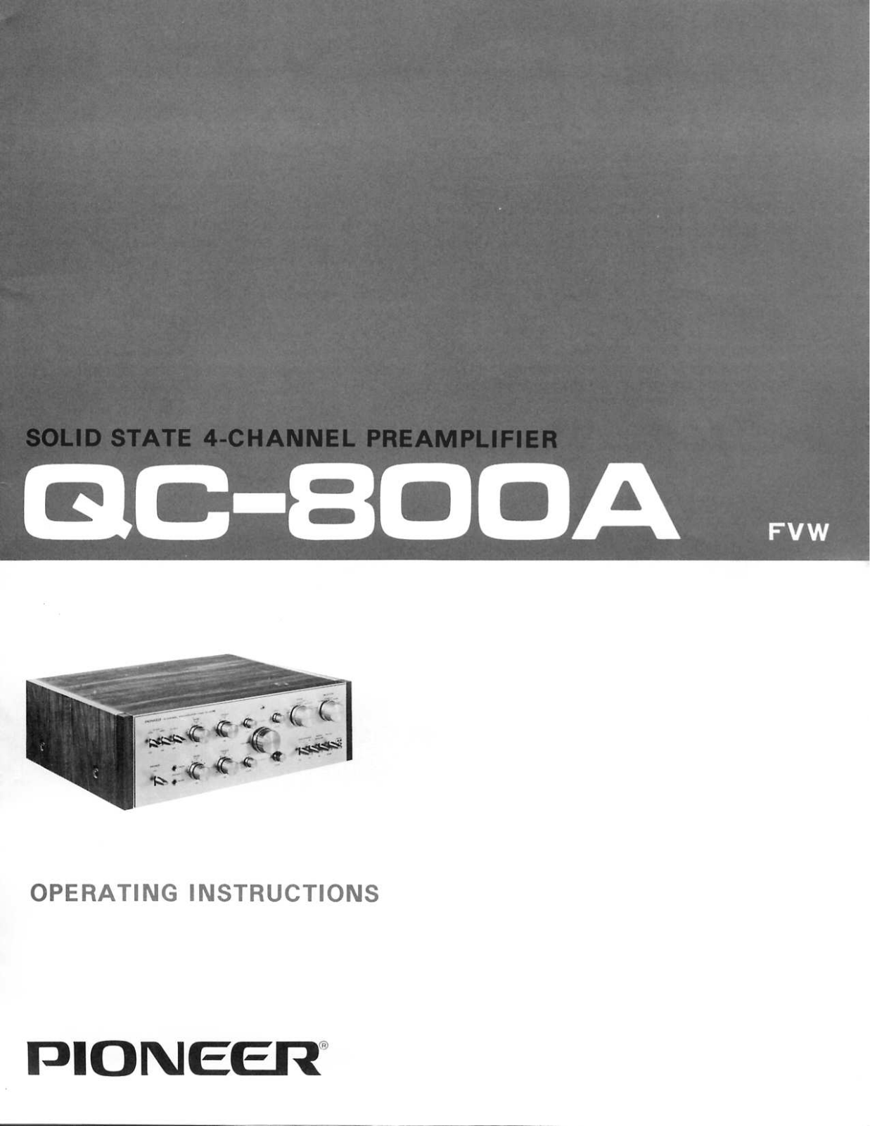 Pioneer QC-800-A Owners manual