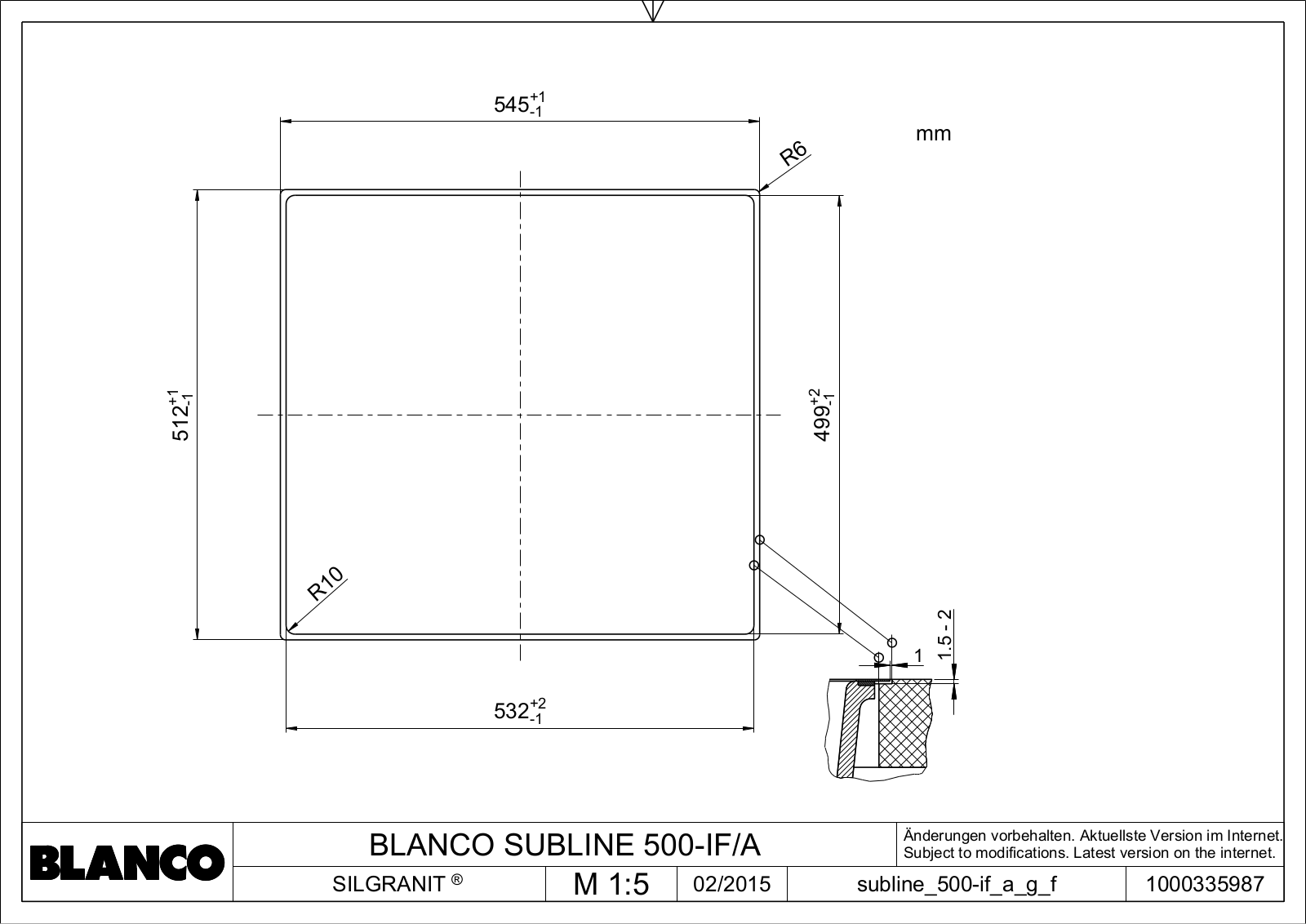 Blanco SUBLINE 500-IF-A User Manual