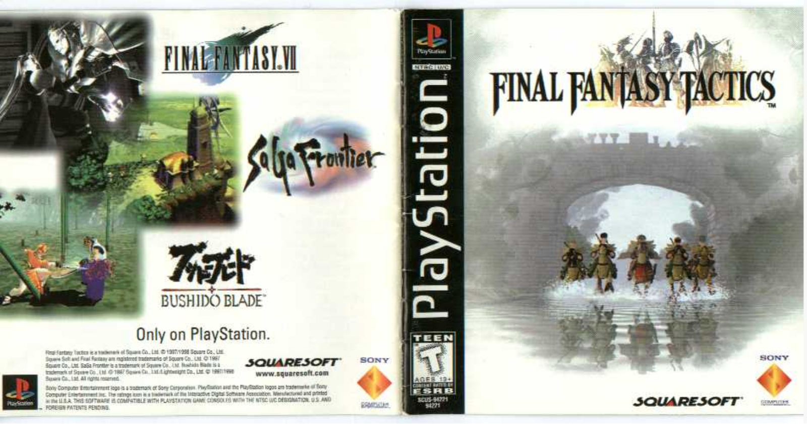 Games SONY PS & PSX FINAL FANTASY TACTICS User Manual