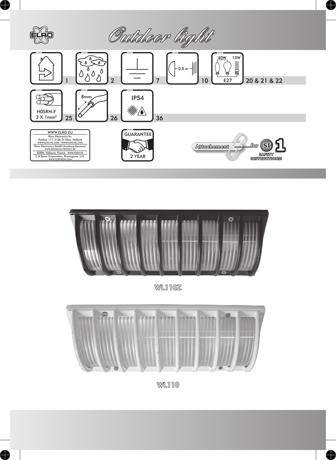 Elro WL110 User Manual