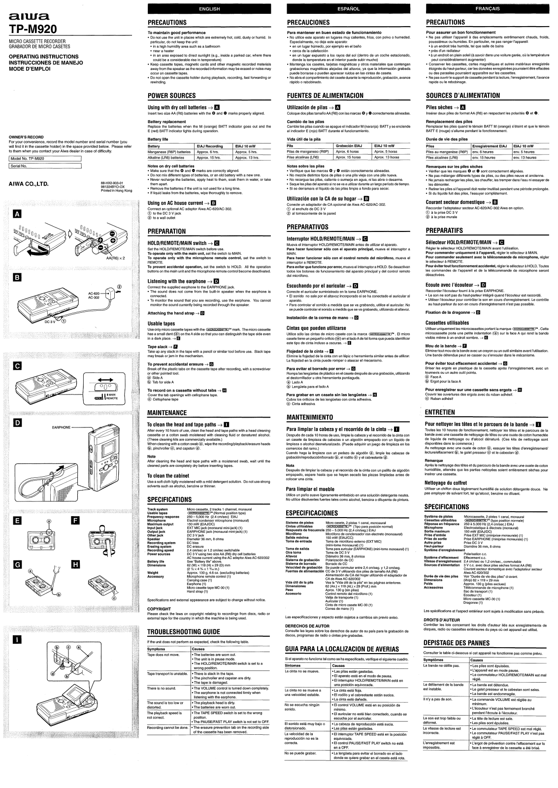 Sony TPM920 User Manual - ManualMachine.com