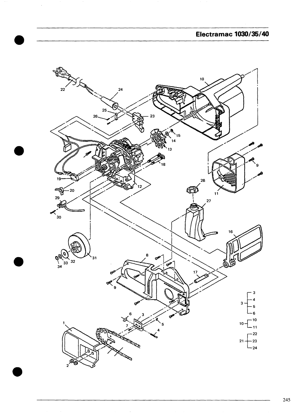 Mcculloch ELECTRAMAC 1035, ELECTRAMAC 1030, ELECTRAMAC 1040 PARTS LIST - ManualMachine.com