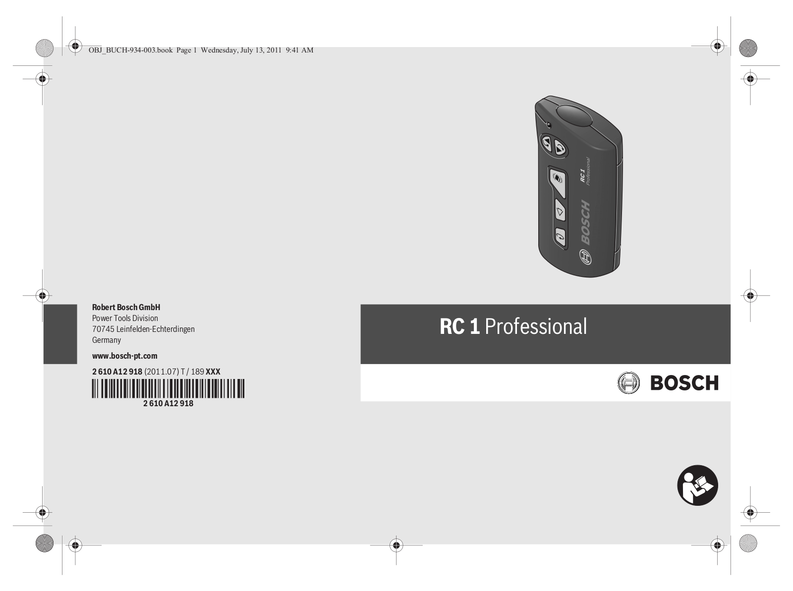 Bosch RC 1 User Manual