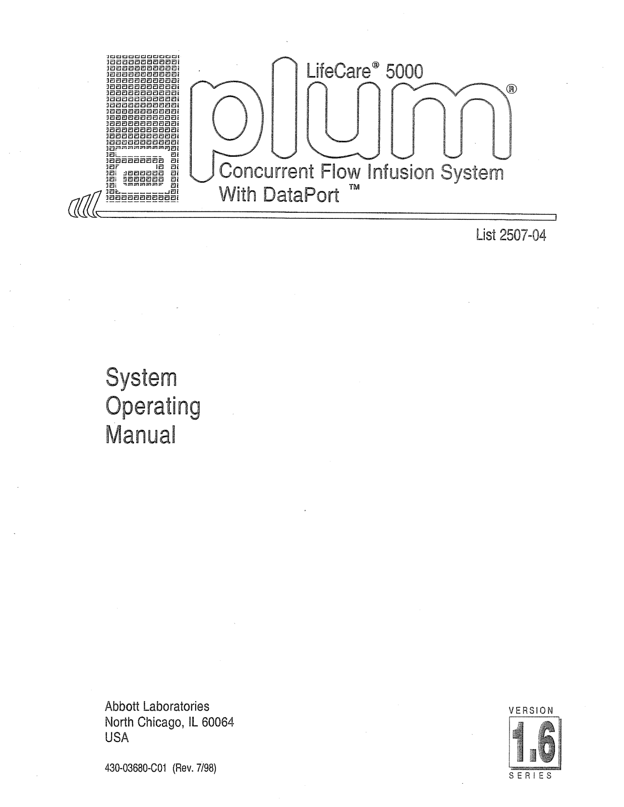 Abbott Plum 5000 User manual