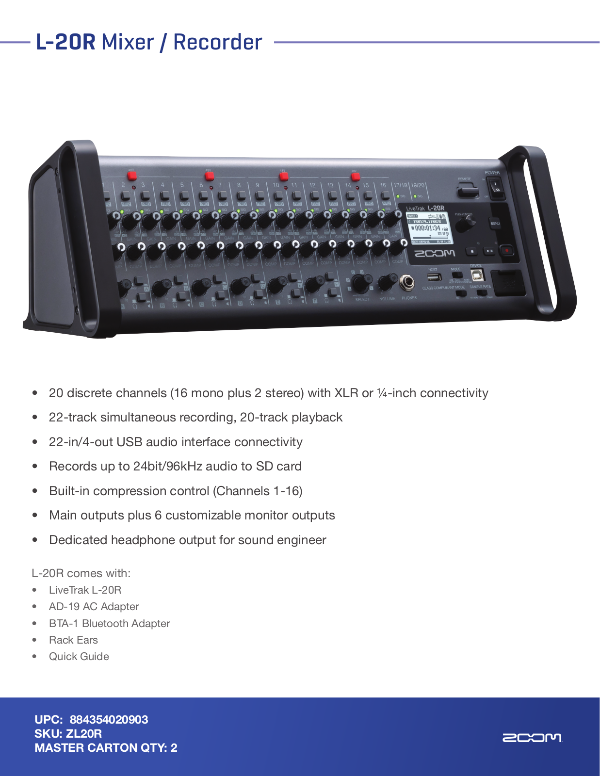 Zoom L-20R User Manual