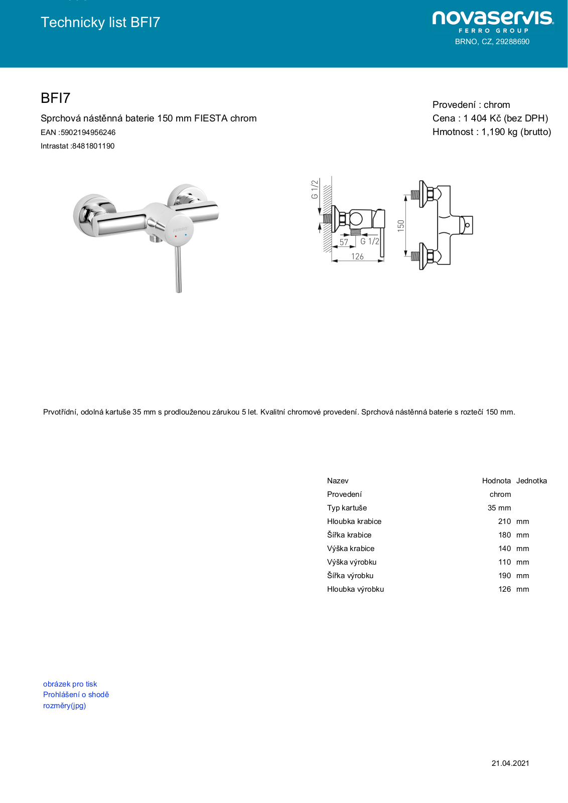 Novaservis BFI7 User guide - ManualMachine.com