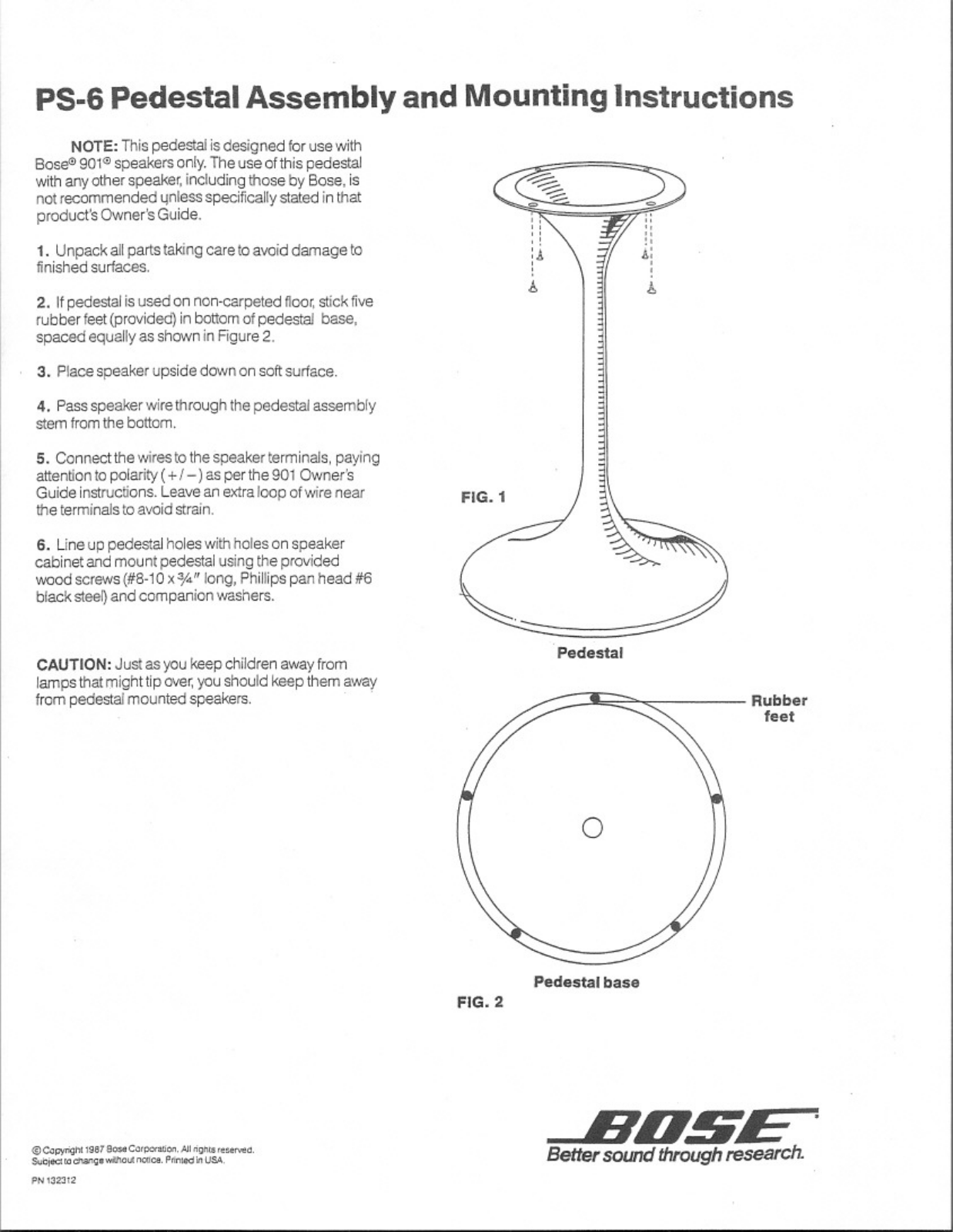 Bose PS-6 User Manual