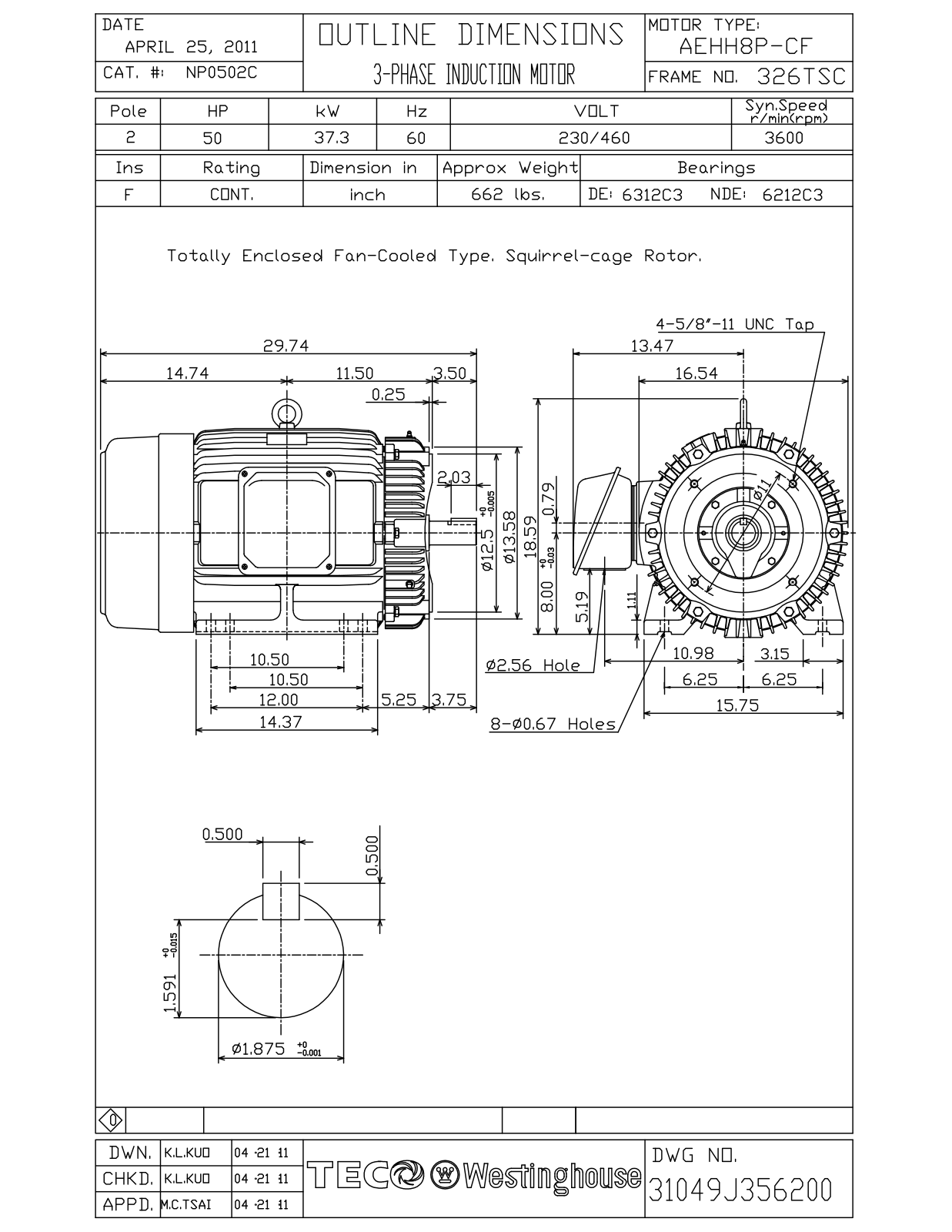 Datasheet NP0502C Reference Drawing (Teco) - ManualMachine.com