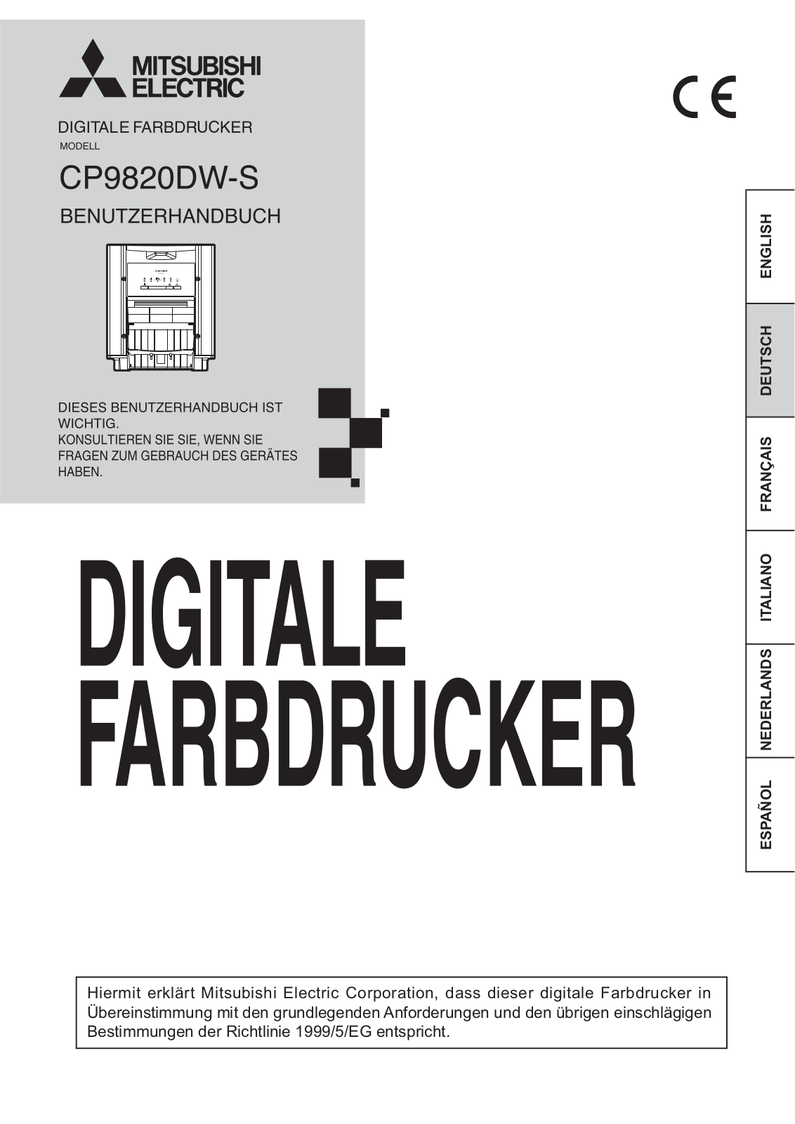 Mitsubishi CP9820DW-S User Manual